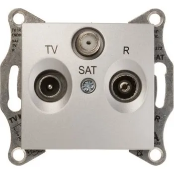 Elektrická zásuvka Anténní zásuvka nástěnná Schneider Electric stříbrná