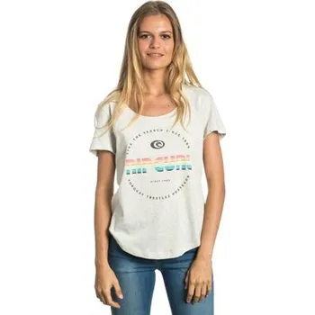 Pánská móda Tričko Rip Curl ACTIVE LOGO TEE Ecru Marle velikost XL