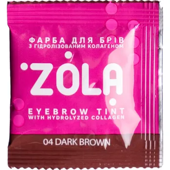 Barva na řasy a obočí Barva na obočí ZOLA 04 Tmavě hnědá 1,5 ml + aktivátor