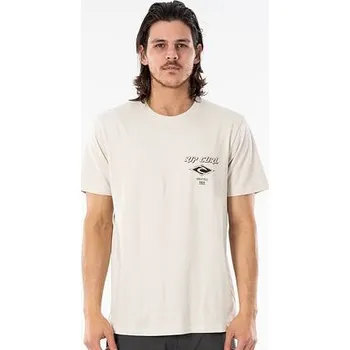 Pánské oblečení Tričko Rip Curl FADEOUT ICON TEE Bone velikost XL