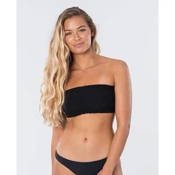 Dámské plavky Plavky Rip Curl ECO SURF SHIRRED BANDEAU Black velikost M