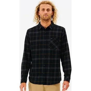 Pánské tričko Košile Rip Curl CHECKED IN FLANNEL Black velikost S
