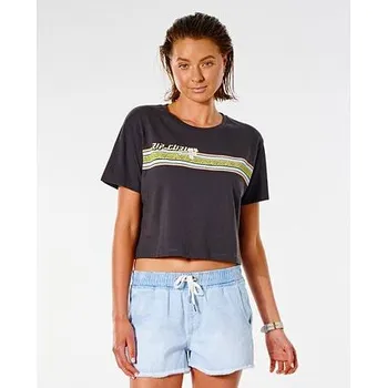 Pánské tričko Tričko Rip Curl TWIN FIN REVIVAL CROP TEE Washed Black velikost S