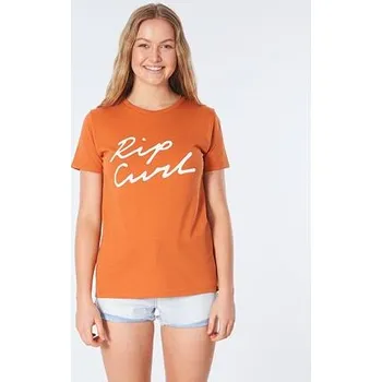 Pánské tričko Tričko Rip Curl LOGO STANDARD TEE Sun Rust velikost XS
