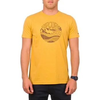 Pánské tričko Tričko Rip Curl SNOW & WATER S/S TEE Nugget Gold Mar velikost L