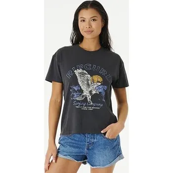 Pánské tričko Tričko Rip Curl BUILT FOR THE SEARCH RELAXED T Washed Black velikost S