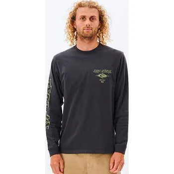 Pánské tričko Tričko Rip Curl FADE OUT ICON L/S TEE Washed Black/Mo velikost XL
