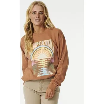 Pánská mikina Mikina Rip Curl GLOW RELAXED CREW Light Brown velikost M