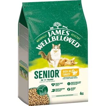 Krmivo pro kočku 4kg James Wellbeloved Senior Cat Hypoallergenic krůta & rýže granule kočka