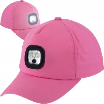 Kšiltovka KŠILTOVKA PATROL S LED SVÍTILNOU USB PRO SPORTOVCE RYBÁŘE RŮŽOVÁ