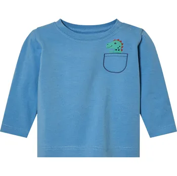 Chlapecké tričko lupilu® Chlapecké triko s dlouhými rukávy s BIO bavlnou (modrá, 74/80)