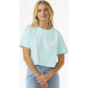 Tričko Rip Curl WETTIE ICON CROP TEE Sky Blue velikost XS
