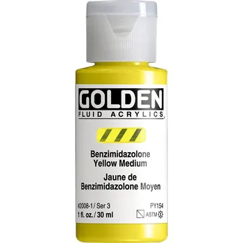 Vodová barva Akrylová barva Golden Fluid - 2008 Benzimidazolone Yellow Medium Objem: 30 ml