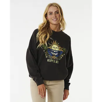 Pánská mikina Mikina Rip Curl SHORE BREAK CREW Washed Black velikost XS