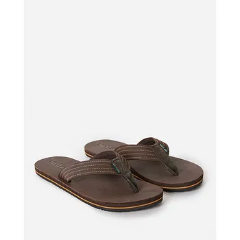 Dámské žabky žabky Rip Curl REVIVAL LEATHER OPEN TOE Dark Brown velikost 41.0