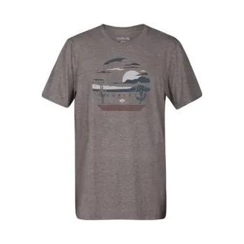 Pánské tričko Tričko Hurley DESERT TRIP Dk Grey Heather velikost M