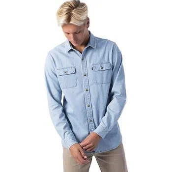 Pánské tričko Košile Rip Curl SEARCHES DENIM L/S SHIRT Light Blue velikost M