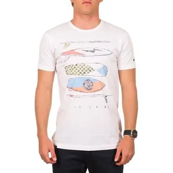 Pánské tričko Tričko Rip Curl DRAWN RETRO S/S TEE Optical White velikost L