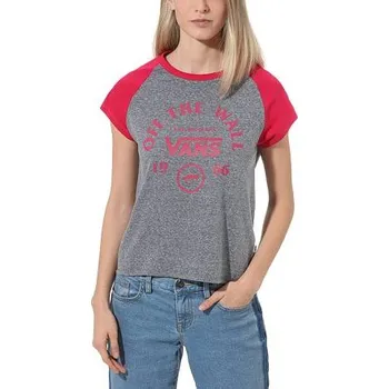 Tričko Vans ATTENDANCE RINGER RAGLAN Grey Heather/Cerise velikost M