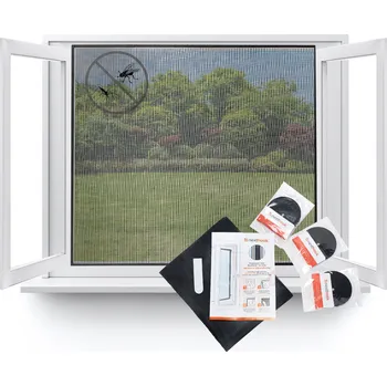 Síť proti hmyzu Dekodum Síťka na okno 140 cm x 160 cm, barva síťe: černá, pevná, sklolaminát, jemná síťka
