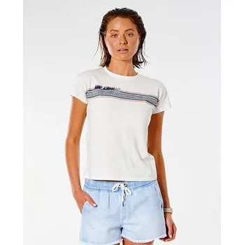 Pánské tričko Tričko Rip Curl TWIN FIN REVIVAL CROP TEE Bone velikost XS