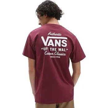 Pánské oblečení Tričko Vans HOLDER ST CLASSIC Burgundy/White velikost XL
