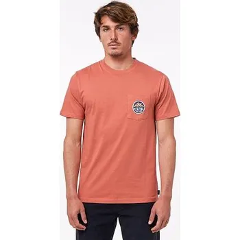 Pánská móda Tričko Rip Curl HORIZON BADGE S/S TEE Dusty Mushroom velikost XL