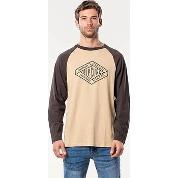 Pánské tričko Tričko Rip Curl RETRO DIAMOND L/S TEE Khaki velikost L