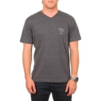 Pánské tričko Tričko Rip Curl BASIC V-NECK S/S TEE Black Marled velikost XL