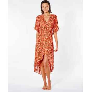 Dámské šaty šaty Rip Curl LUNAR TIDES WRAP DRESS Red velikost XL
