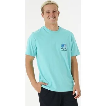 Pánská móda Tričko Rip Curl POSTCARDS HIBISCUS TEE Aqua velikost L