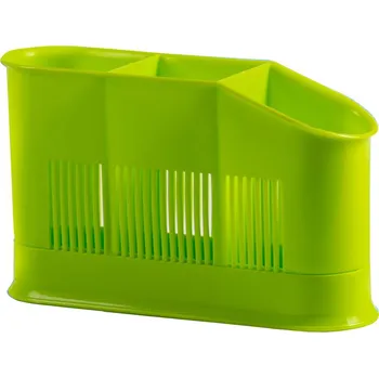 Odkapávač na nádobí 698565 ODKAPÁVAČ NA PŘÍBORY 3-KOMOROVÝ ZELENÝ