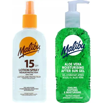 Opalování Malibu SPF15 voděodolný sprej 200 Ml + Aloe vera Gel po opalování 200 Ml