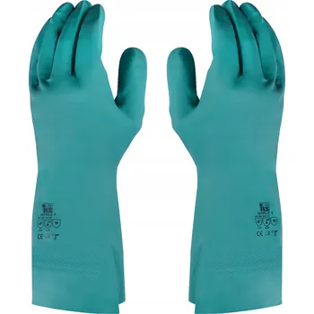 Moto rukavice Nitrilové rukavice pro chemiky, chemiky, vločkovaná bavlna S 12p