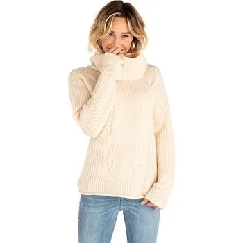 Dámské oblečení Svetr Rip Curl NEAH ROLL NECK SWEATER Cream Pink velikost S