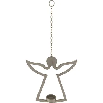 Svícen Závěs svícen anděl, stříbrná, 25x25x5cm (DOPRODEJ)|Ego Dekor