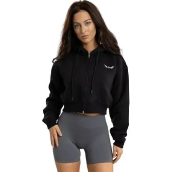 Dámská mikina Exalted Dámská CROP mikina Comfy-Nest černá - L + Sleva 3 % pro registrované