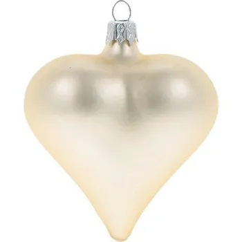 Vánoční dekorace Ozdoba vánoční, srdce UNI, champagne/matná, ?cm (DOPRODEJ POSLEDNÍCH KOUSKŮ) - BALENÍ OBSAHUJE 6 ks!|Ego Dekor