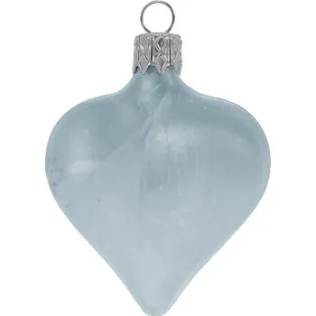 Vánoční ozdoba Ozdoba vánoční, srdce UNI, šedá/mrazolak, 5,5cm (DOPRODEJ POSLEDNÍCH KOUSKŮ) - BALENÍ OBSAHUJE 6 ks!|Ego Dekor