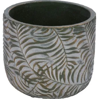 Květináč Obal na květináč Kapradí, zelená/zlatá/bílá, 13,7x13,7x12,3c (DOPRODEJ)|Ego Dekor