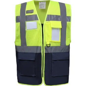 Pracovní oblečení Yoko Vesta HVW820 Hi-Vis, síťovaná, výstražná COT79W820zw701-hi vis yell S Žlutá fluorescent/navy