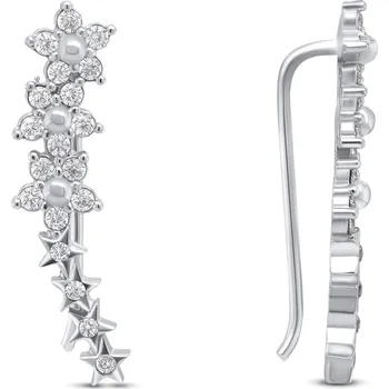 Náušnice Brilio Silver Hravé podélné stříbrné náušnice se zirkony EA81W + 2 měsíce na vrácení zboží