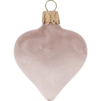 Vánoční ozdoba Ozdoba vánoční, srdce UNI, hnědá/mrazolak, 5,5cm (DOPRODEJ POSLEDNÍCH KOUSKŮ) - BALENÍ OBSAHUJE 6 ks!|Ego Dekor