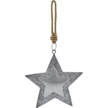Vánoční dekorace Závěs hvězda, stříbrná, M * (DOPRODEJ)|Ego Dekor