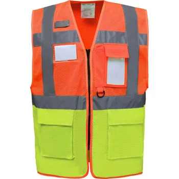 pracovní vesta Yoko Vesta HVW820 Hi-Vis, síťovaná, výstražná COT79W820zw304-hi vis oran XL Oranžová fluorescent/žlutá fluorescent
