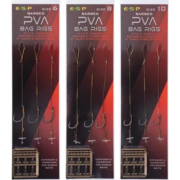 Rybářský háček ESP návazce PVA Bag Rigs Barbed vel.8