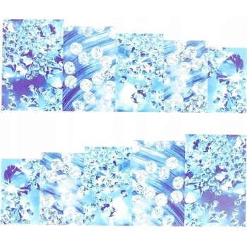 Samolepky na nehty s motivem vody - modré Křišťály