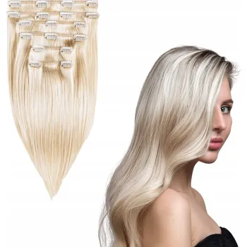 Příčesek Příčesky z pravých vlasů, světlý blond, clip in Cameron Hair, 30 cm