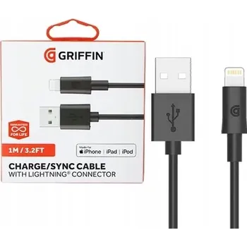 Datový kabel Kabel Griffin USB - Apple Lightning 1 m černý