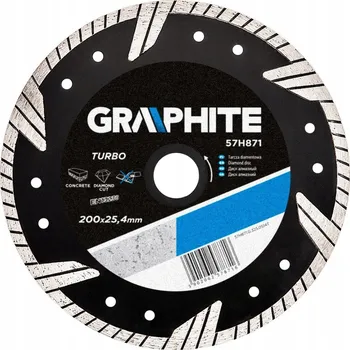 Řezný kotouč Graphite Diamantový kotouč, 200 x 25,4 mm, Turbo 57H871
